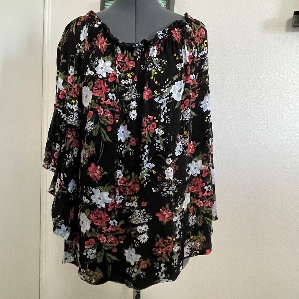 Black Floral Blouse
